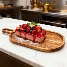 1pc 16-Inch Wooden Tray, Cheese Board, Serving Tray, Breakfast Tray, Food Tray, Veggie Platter, Suitable For Cheese, Charcuterie, Snacks, Appetizers, Fruits, Vegetables, Weddings, Parties, Camping, Home Decor, Dining Table Centerpiece, Reusable, Holiday Gatherings, New Year Gift, Valentine's Day Gift, Gift For Friends And Family