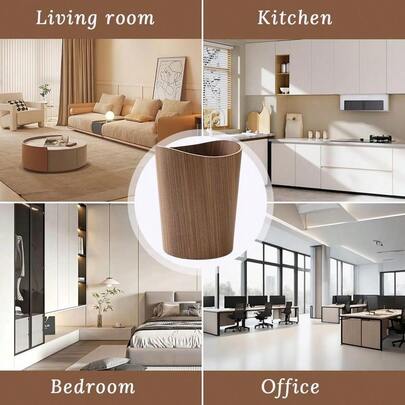 Waste Paper Box, Round Thickened Trash Can, Garbage Recycling Bin, Suitable For Bathroom, Living Room, Hotel, Offic...