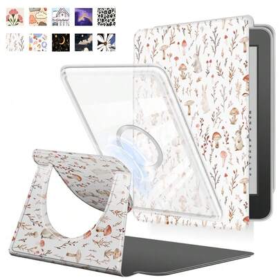 适用于 Kindle 2024/2022 第 11 代 6 英寸电子阅读器磁吸保护套 C2V2L3 RS23CV 亚克力保护壳 自动唤醒/睡眠 360° 旋转 分体式
