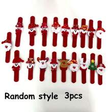 3/6/12 pezzi Braccialetti natalizi a sonagli, gadget per feste, con motivi di pupazzi di neve, renne e orsi, decorazioni natalizie, perfetti come regali festivi per Natale! (Non contrassegnati con un punto)