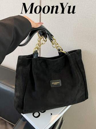 Women's Floral Fabric Tote Bag, Large Capacity Commuter Bag, Fashion Versatile Essential