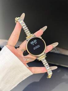18毫米、20毫米、22毫米星钻表带，长度可调节，兼容三星Galaxy、Garmin、Amazfit手表 - 耐用、透气 - 金色 - 查看 9