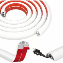 Canaletas para Cables Pared 2M - Cubre Cables de SueloProtector de Cable sobre Piso Canaleta con Fondo Autoadhesivo Esconder Cable para Cableado de Redes Informáticas Teatro Taller Almacén - como en la foto - Ver 1