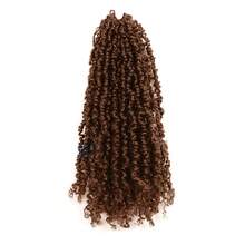 波西米亚钩针编织接发,8/12/14 英寸自然黑色预扭钩针卷发,塞内加尔扭纹钩针编织发 - 深棕色 - 查看 9