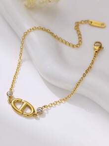 1 chiếc vòng tay thép không gỉ, vòng tay mũi lợn vàng cổ điển cao cấp thiết kế độc đáo - Vòng tay D - Xem 1