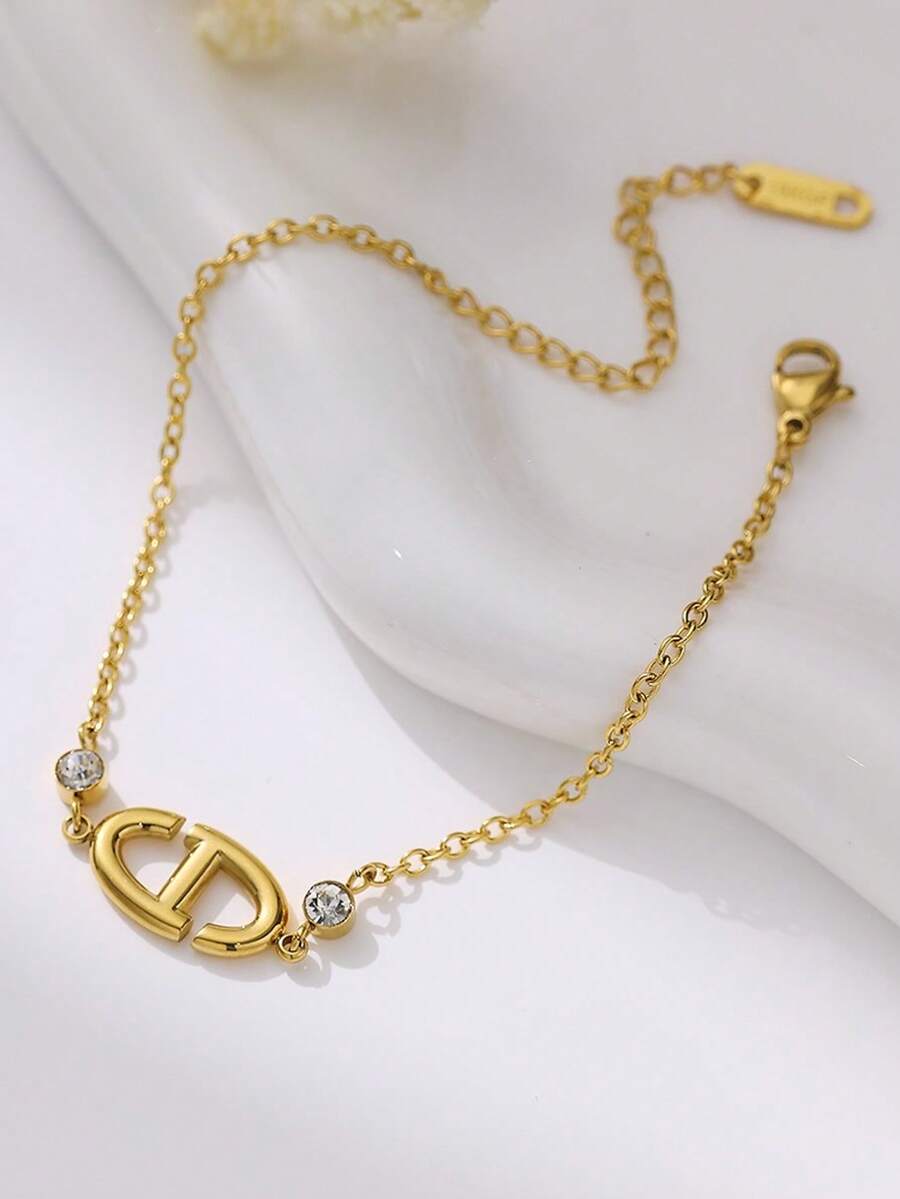 1 chiếc vòng tay thép không gỉ, vòng tay mũi lợn vàng cổ điển cao cấp thiết kế độc đáo - Vòng tay D - Xem 1