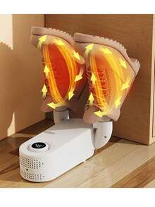 Secador de pies desodorizante, silencioso, de secado rápido, secador de zapatos a temperatura constante, ABS blanco plegable de 90 grados para uso doméstico - Blanco - Ver 9