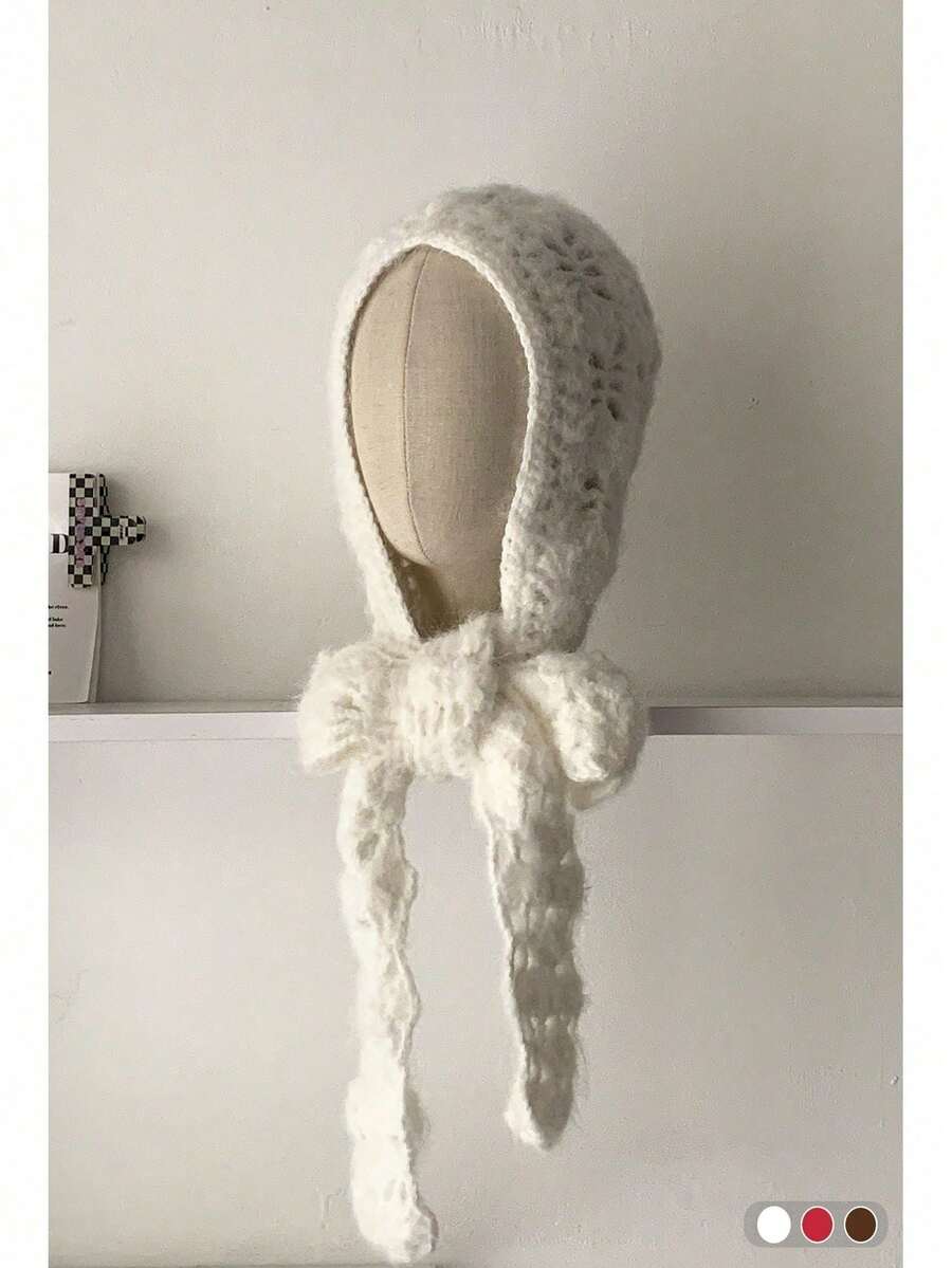 Hand-Knitted High-Quality Knitted Hat For Women, Autumn/Winter, Warm Atmosphere, Wool Blend Beanie Scarf Set, Ear Warmer Knit Hat, Unique Braided Headband Hat, Stylish Balaclava