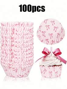 100 st rosa rosettformar för muffins, bakformar, rosa bakformar för muffins till temafest, muffinsformar för mors dag, muffinsformar för alla hjärtans dag, japanska mochi-muffinsformar - Multifärgad - Visa 8