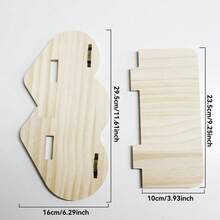 1个心形创意木质壁挂式花架，木制工艺家居装饰