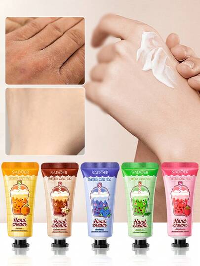 Set de regalo de 5 piezas de crema de manos para mujeres, crema de manos para manos agrietadas, set de regalo de crema de manos hidratante de invierno, crema de manos a granel de tamaño de viaje, crema de manos para mamá, chica, esposa, abuela. Uso diario