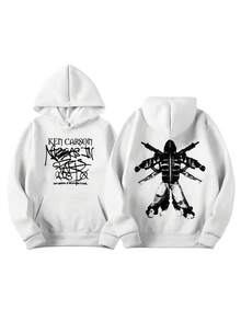 Rapper Ken Carson European Tour Hoodies Men's Women Hip Hop Vintage Trendss Sweatshirts Casual Long Sleeve Hooded Streetwear - trắng - Xem 1