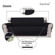 Reversible Oversized Couch Cover For 3 Cushion Couch Sofa Cover For Dogs Water Resistant Furniture Protector Cover With Foam Sticks For Pet Oversized Sofa, Black/Beige - 多色1991 - 查看 2