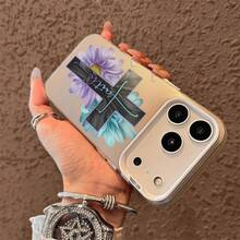 Funda de Teléfono Plateada con Patrón Compatible con iPhone 17 Air/16/15/14/13/12 Pro Max 16 Plus, Unisex, Simple y Personalizada, Protección a Prueba de Golpes - Plata - Ver 4