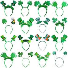 1PC/3PCS Irish Festival Party Shamrock Hairband, St. Patrick's Day Exclusive Party Photo Prop Headband, Festive Hair Clip With 3D Shamrock Mini Hat (Style Random) - Multicolor - View 6
