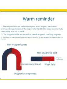 A Set Of Boxed Teaching Magnet Experiment Kit U-Shaped Bar Round Magnet Magnet Science Experiment Kit Magnetic Physics