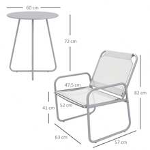 Outsunny 3-Piece Bistro Set, Balcony Furniture Set With 1 Table And 2 Chairs, Garden Seating Group For Patio, Light Gray Mesh