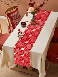 1件装 2026年中国新年快乐桌旗，红色中国新年缎面桌旗，2026新年派对家居房间厨房餐桌装饰，2026新年派对家居房间餐桌装饰，新年派对背景桌旗桌布，家庭派对用品桌布，新年礼物，派对礼品 - 紅色新年 - 查看 6