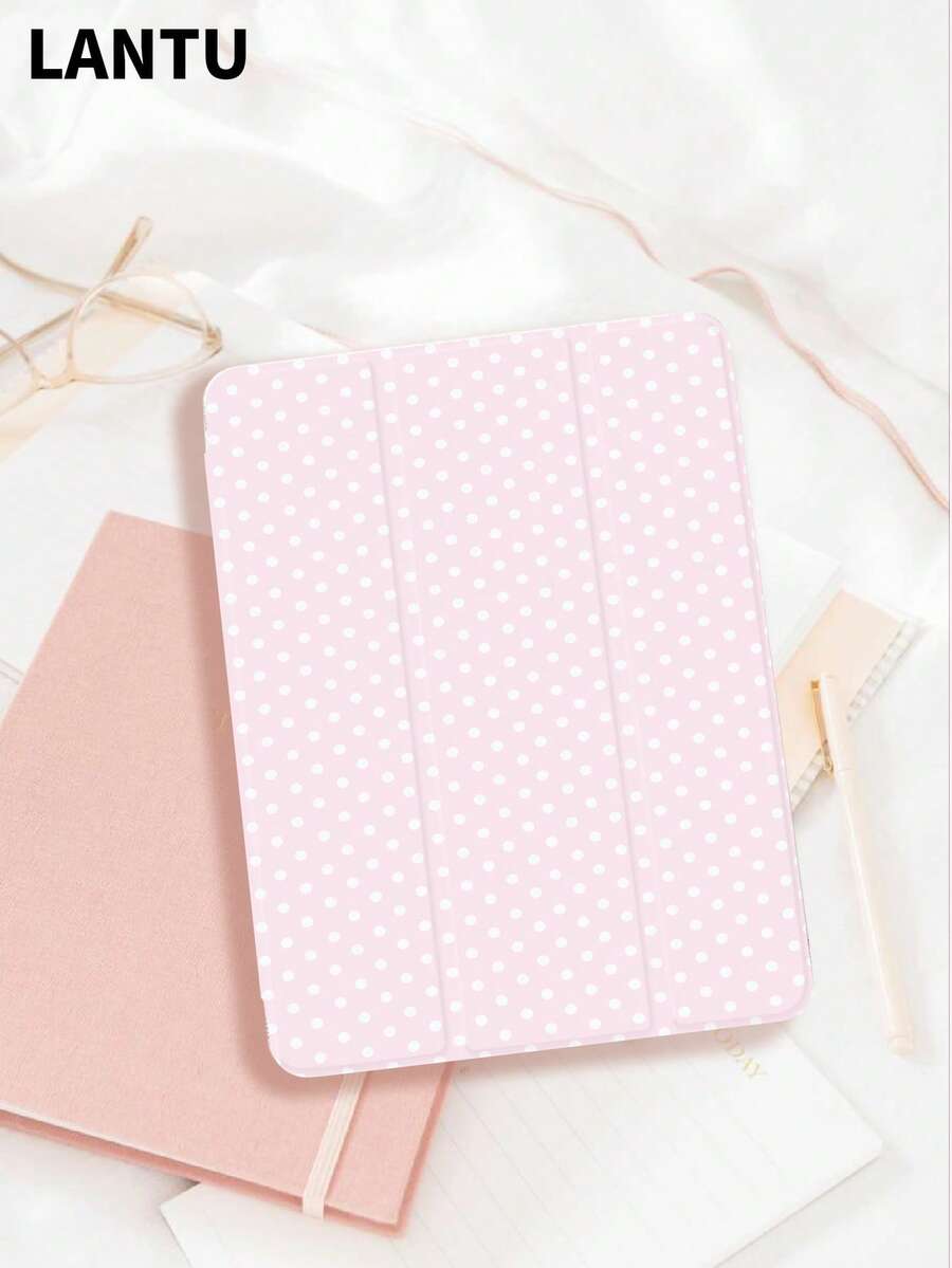 1pc Polka Dot Printed Tablet Protective Case, Compatible With Apple IPad 10.2" / IPad Pro 11" 2020/2021, IPad (A16) 11" 11th Gen 2025, IPad 9th/10th Gen, Apple Air 4th 10.9", Galaxy Tab S6 Lite 10.4", /, Anti-Drop, With Pencil Slot, Sleep/Wake Support, Romantic Gift For Friends And Family - Multicolor - View 1