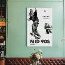 Framed Mid-90s Skateboard Canvas Art Print - Vintage 90s Skate Culture Poster, Black & White Retro Skateboarding Decor. Idea Gift For New Year, Thanksgiving Day, Christmas, For Room Decor, Kitchen Decor, Living Room Painting, Halloween Decor, Bathroom Decor, Home Decor, Wall Decor, Bedroom Decor. - Đóng khung - Xem 4