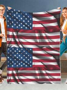 1PC 280gsm1pc American Deer Elk Camo Pattern Print Blanket, Cozy Fleece Throw Couch & Bed, Office Camping Travel Home Decor, Warm Comfort