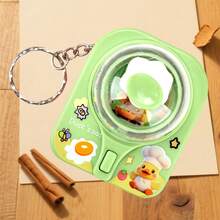 迷你翻蛋挤压玩具钥匙扣，可爱过家家煎蛋玩具，创意包包挂饰兼钥匙链，治愈系小礼物 - 彩色 - 查看 17