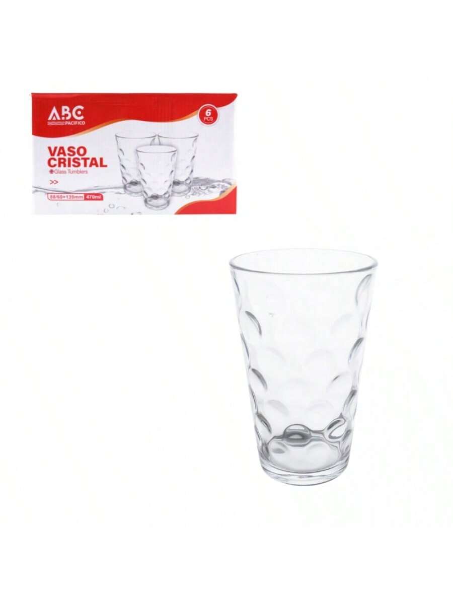 Vasos de vidrio de 470 ml, 6 unidades