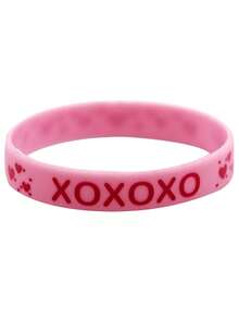 8pcs, Valentine's Day Bracelet Silicone Valentine's Day Gift Holiday Party Bracelet Party Favors - Multicolor - View 6