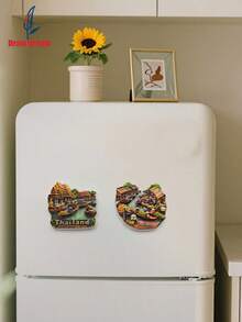 1 szt. 3D tłoczony magnes na lodówkę z motywem Tajlandii, kreatywna dekoracyjna naklejka magnetyczna, wyjątkowa pamiątka z podróży, kreatywny wystrój domu, pamiątkowy prezent kolekcjonerski z podróży