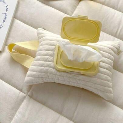 Embroidered Tissue Cover For Children Baby Strollers Removable Tissue Bag Paper Holder Storage Cotton Tissue Box Wet Tissue Storage Bag Convenient