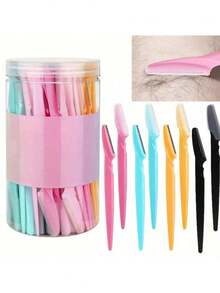 30pcs Unisex Eyebrow Razor, Multi-Purpose Face Shaver, Facial Hair Removal Tool With Silicone Protective Cover, And Easy To Use Trimming Device And Accessories, Suitable For Barbershop, Beauty, Travel - Multicolor - View 19