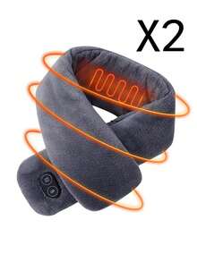 Neck Heating Pad, Heated Neck Wrap Heater Heated Scarf Unisex Long Heating Scarf Dual Control Intelligent Heating Neck Support Vibration Massage Scarf