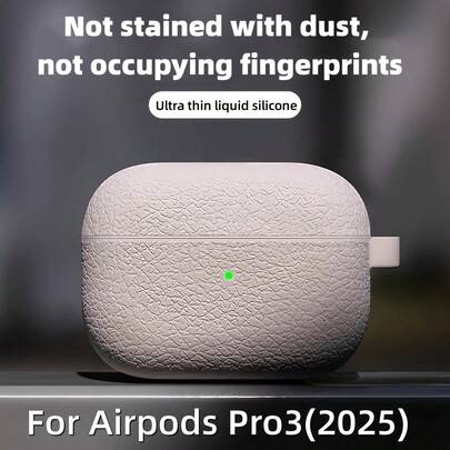 מחזיק מפתחות, שרוך מתאים ל-Pro 3/4/Air 4 כיסוי מגן, כיסוי מגן במרקם ליצ'י, כיסוי סיליקון דק במיוחד עם חיתוכים מדויקים, נגד טביעות אצבעות ואבק