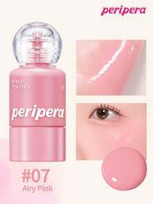Peripera K-Beauty SYRUPY TOK CHEEK 液体腮红，水润妆效，全天候保湿，丝滑柔润质地，自然透亮妆感，奶油腮红配方，日常妆容 - #07 Airy Pink - 查看 2