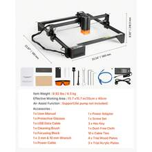 Laser Engraver, 20W Output, Laser Engraving Cutter Machine, 13.7 X 15.7 In/35 X 40 Cm Working Area, 10000 Mm/Min Movement Speed, Compressed Spot With Eye Protection, For Wood, Certain Metal - View 7