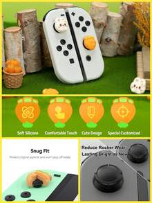 4个兔子和胡萝卜图案的按键帽，兼容Switch/OLED/Switch Lite - 彩色 - 查看 3