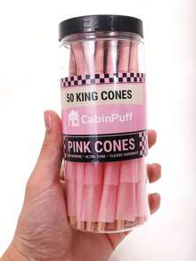 50 Pack Cabin Puff Cones Classic King Size Pink-Slow Burning Pre Rolled Cones With Tips & Packing Tubes Included,Christmas Present.50 Cabin Puff King Pre-Rolled Cones.Cones Inside Come In 25 STACKS Of 2 Cones Resulting In 50 Total Cones.Rolling Paper Gift. - Pink - View 7