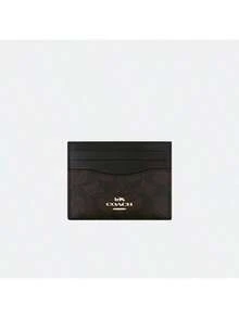 Coach Mini Skinny Id Case Monogram PVC Pocket Wallet For Women Credit Card Holder - Black - View 7