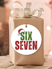 Six Seven Meme Christmas Ornament, Gen Alpha Humor Ornament, Santa Says 6-7 Ornament, Tween Christmas Ornament Gift, Teen Boy Gift, Gen Alpha Gift, Gen Z Ornaments, 6-7 Ornaments,Christmas Tree Hanging Acylic Ornament Decoration ,Christmas Home Decor