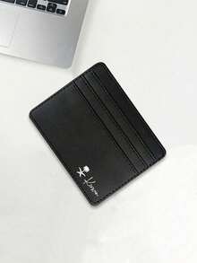 Customized Name Black Card Holder, Large Capacity, Compact Design, Multiple Card Slots, Small And Exquisite PU Leather Card Holder For Women, Unisex, Suitable For Daily Use, Dates, Birthdays, Holidays, Back To School, Summer, Beach, Travel, Commuting, Business, Students, Picnics, Camping, Grocery Shopping, Halloween Gift, Easter Gift. Minimalist RFID - Multicolor - View 2