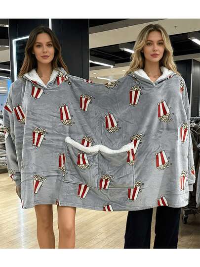 Pijamas para parejas, Pijamas con capucha divertidos para parejas, Sudadera de franela holgada con bolsillos