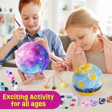 Paint Your Own Moon Lamp Kit, Cool Gifts DIY 3D Moon Night Light, Arts And Crafts Ages-12, Space Art Supplies Craft Kits, Girls Boy Birthday  Gifts Ages 10 11 12+