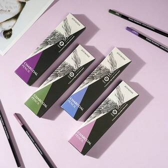 12pcs Charcoal Pencils Set, Extra Soft/Soft/Medium/Hard/Sketch Charcoal Pencils, Drawing Pencils, Durable, For Painting, Sketching, Shading, Art Supplies, Ideal For Artists And Beginners, Holiday Gift