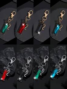 1pc Fashionable Retro European & American Cheetah Animal Keychain Pendant, Suitable For Men's Car Keys, Bags, Decoration And Gifts - Multicolor - View 12