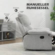 HOMCOM TV Chair With Reclining Function, Swivel TV Chair With Spring Core System And Footrest For Living Room And Bedroom - 1 - 查看 4