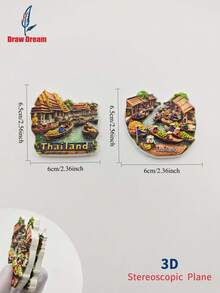 1 szt. 3D tłoczony magnes na lodówkę z motywem Tajlandii, kreatywna dekoracyjna naklejka magnetyczna, wyjątkowa pamiątka z podróży, kreatywny wystrój domu, pamiątkowy prezent kolekcjonerski z podróży