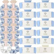 Bridesmaid Scrunchies Proposal Gifts 41 Inch Square Set Of 8 Bachelorette Hair Claw Clips Ideas Bridal Shower Wedding Party Favors (24pcs Dusty Blue)Valentine's Day JOW5 - 24件 白色和灰藍色 - 查看 8