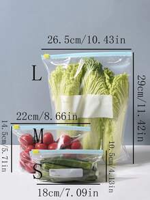 10/45pcs Reusable Sealed Food Preservation Bags, Thickened Freezer Bags, Microwave , Blue, For Long-Term Food Storage & Organization, Transparent PE Zipper Bags, Suitable For Kitchen Food Classification & Snack Storage (Random Color Pull Head)