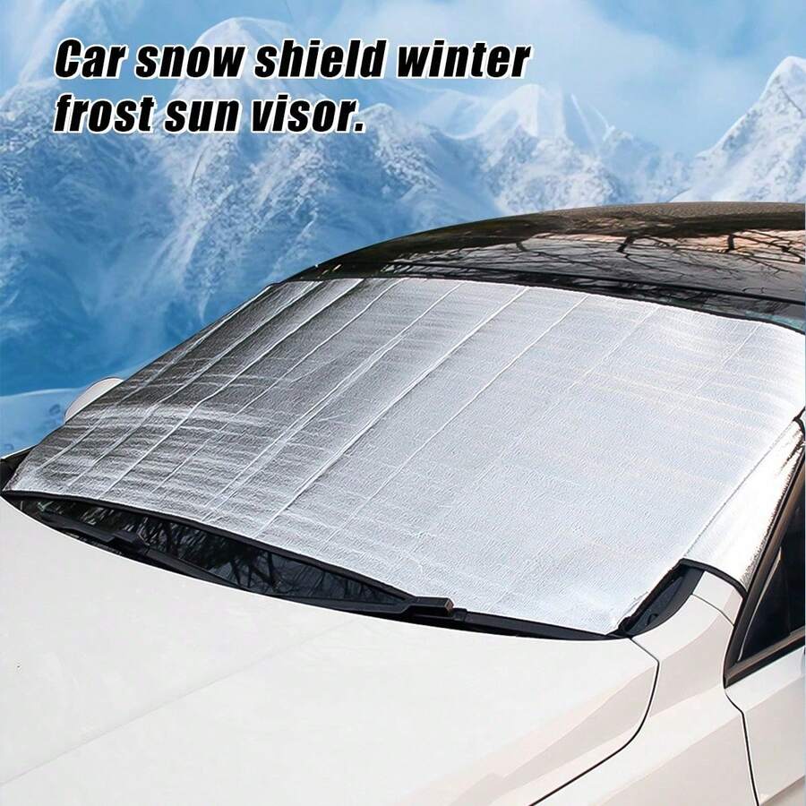 Car Windshield Snow Cover, Sun Shade, Heat Insulation, UV Protection Front & Rear Windshield Cover, Car Windshield Sun Shade, Snow & Ice Covered Protection - size M - View 1