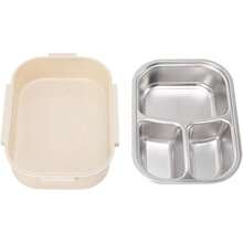 Contenedores de Almuerzo para Adultos Box , 1450ml Fiambrera para con Tazón de Sopa Cubiertos Fiambrera para  Grandes Contenedores de Almuerzo para - beige - Ver 9